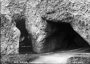 Early 1900s Landscape Photography Drucke: The Caves, Cushendun