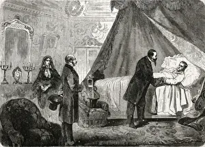Italian Statesman Drucke: Cavour on Deathbed