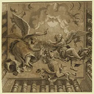 Chiaroscuro Art Drucke: Ceiling with three angels