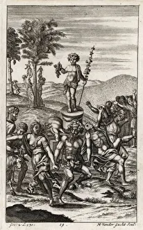 Drucke von Ländler feiern ein Fest im Gedenken an den Gott des Weins: Baccus. (Griechisch : Dionysos) Kulturelle Feste Und Traditionen Drucke: Feiern des Dionysos