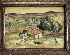 Drucke von CEZANNE, Paul (1839-1906). Die Provenz-Hügelkette . 1878. Nach-impressionistische Kunstformen mit Öl auf Leinwand. SWITZERLAND. Winterthur. Villa Flora - Hahnloser Collection Impressionistische Gemälde Drucke: PROVENCE BERGE NAPFENBACH CEZANNES, Paul (1839-1906)