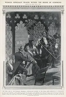 Suffragette Movement History Drucke: Chained to Rail / Iln / 1908