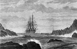 Historical Ships Of The Sea Drucke: Challenger Made Fast