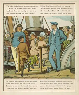 Victorian Era Transport Drucke: Channel Ferry 1882
