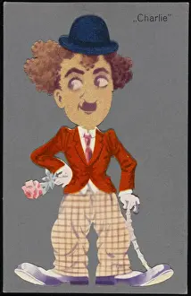 Charlie Chaplin / Cartoons-Postkarte