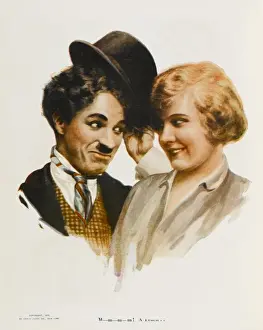 Vintage Cartoon Art Drucke: Chaplin / Peach Lady / Ff