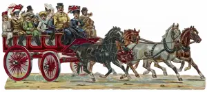 Edwardian Era Transportation Drucke: Charabanc Excursion