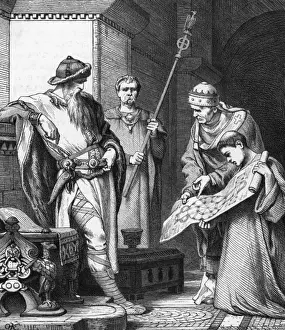 Medieval European Royalty Images Drucke: Charlemagne & Cathedral