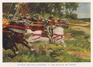 Medieval Warfare Art Drucke: Charles Bold in Action