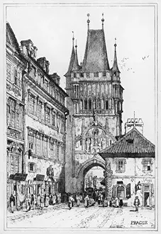 Gothic Architecture Prague Drucke: Charles Bridge Tower