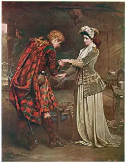 Drucke von König Karl Eduard Stuart verabschiedet sich von Flora MacDonald, die seinem Entkommen half Verwandte Bilder Drucke: Karl und Flor MacDonald
