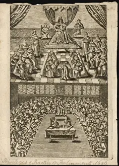 State Opening Of Parliament Drucke: Charles II and Parliamen