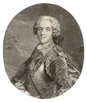 Bonnie Prince Charlie Portrait Drucke: Charles Stuart / Anon Oval