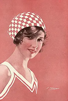 Vintage Bathing Costumes Drucke: Check Mate by S. Abbe