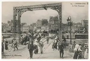 French Coastal Photography Drucke: Cherbourg / Swing Bridge