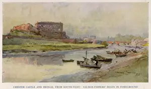 English Historical Landmarks Drucke: Chester / Castle / Bridge