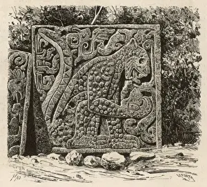 Chichen Itza Archaeological Site Drucke: Chichen Itza / Cat Relief