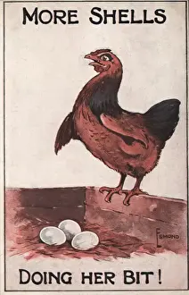 Suffragette History Drucke: Chicken Munitions Shells WW1