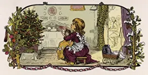 Traditional Christmas Tree Drucke: Child, Dolly, Tree