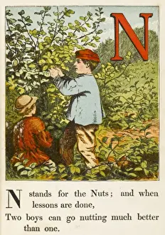 Kinder Picken Nüsse