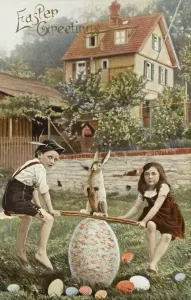 Kinder Drucke: Schauk auf Ostereier mit dem Osterhase
