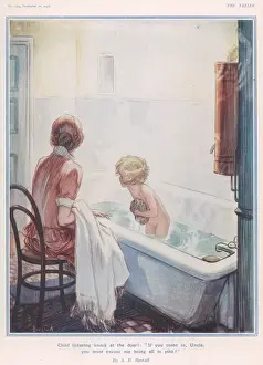 Rupert Bear Artist Drucke: A childs bathtime. By A. E. Bestall