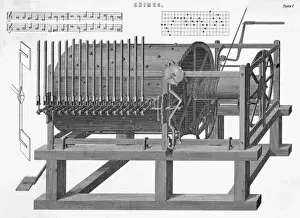 Gerahmter Druck : Chimes. Ein automatisches musikalisches Instrument mit einem Klingenklang Gerahmter Druck : Chimes. Ein automatisches musikalisches Instrument mit einem Klingenklang