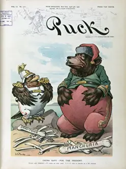 Puck Magazine Artwork Drucke: China safe - for the present