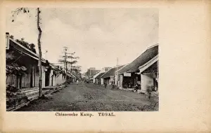 Dutch Colonial Era Photos Drucke: Chinese Kamp (street), Tegal, Central Java, Indonesia