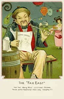 Early 20th Century Art History Drucke: Chinese man with a pipe