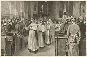 Catholic Religious Artwork Drucke: Choral Procession 1888