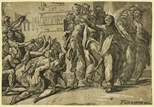 Baroque Style Religious Art Drucke: Christ curing the lepers