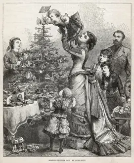 Historical Christmas Customs Drucke: Christmas / Tree / Flag