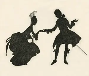 Drucke von Ella, bekannt als Cenerdellla, im schönen Kleid tanzte mit dem Fürsten auf der Hochzeit. Datum: 1919 Arthur Rackham Drucke: Cinderella von Arthur Rackham