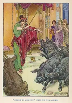 Ancient Greek Mythology Drucke: Circe and Swine