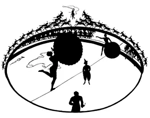 Vintage Circus Art Drucke: Circus Silhouette