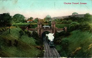 Tunnel Drucke: Klettstollen, Clayton, Surrey