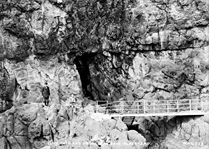 Early 20th Century Irish Landscape Drucke: Cliff Path and Smugglers Cave, Blackhead