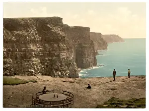 County Clare Landscape Drucke: Cliffs at Moher. County Claire. (i. e. Clare), Ireland