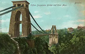 Brunel Drucke: Kliffonsbrücke über den Fluss Avon in Bristol