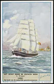 Antique Maritime Art Drucke: A Clipper (Liebig)