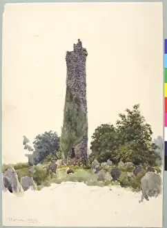 James Moore Watercolour Art Drucke: Clones Round Tower
