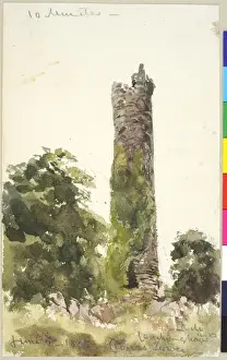 Irish Watercolour Art Drucke: Clones Tower
