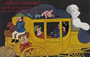 Historical Christmas Customs Drucke: Coachload of Presents