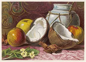 Tropical Fruit Display Drucke: Coconuts and other Fruit