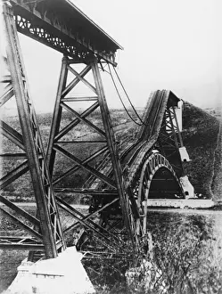 Kollabiertes Brückengebäude, Polen 1914
