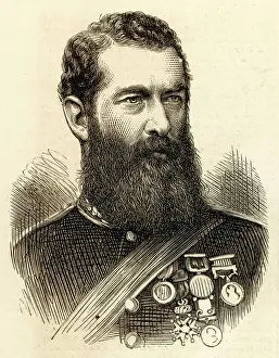 Victorian Era Military History Drucke: Colonel Festing aged 41