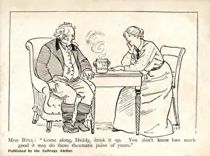 Suffragette Art Drucke: Come along Daddy, drink it up