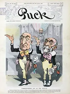 Puck Magazine Art Drucke: Commencement day in the senate