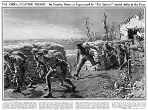 WWI Trench Warfare Drucke: The Communication Trench